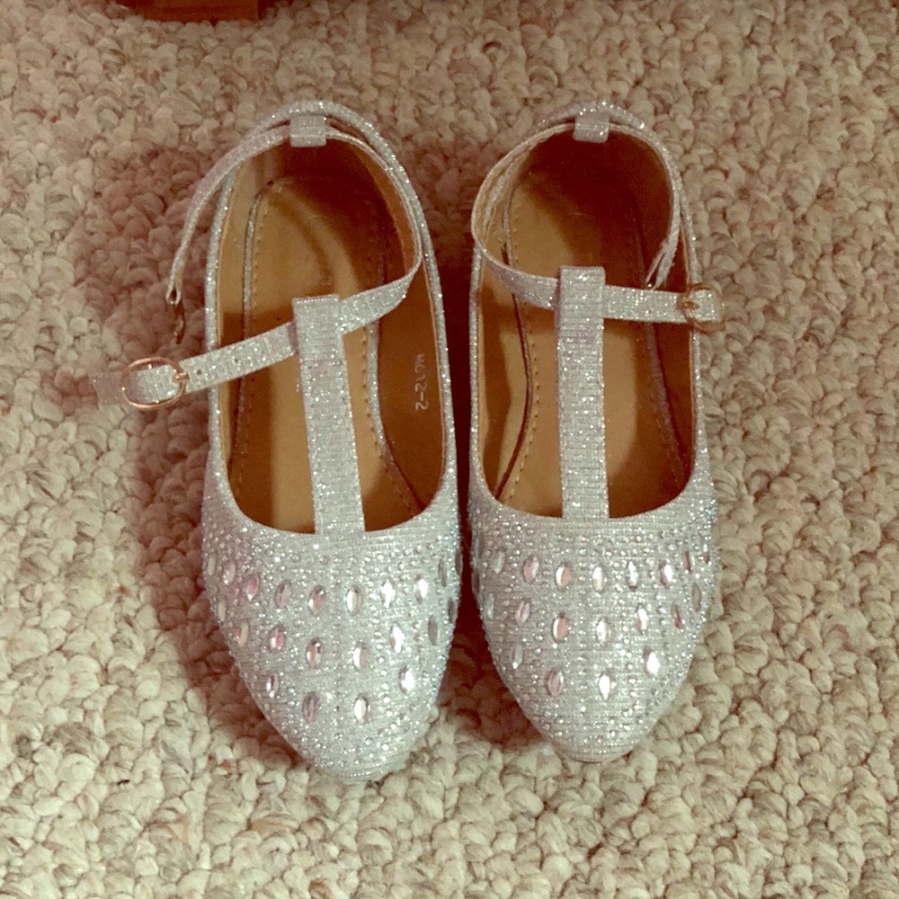 silver girl’s shoes
